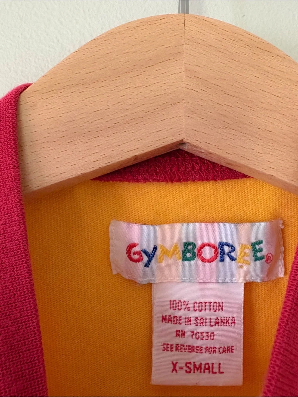 Vintage Rainbow Tag Gymboree Yellow Colorblock Kids Polo Shirt with Red Collar